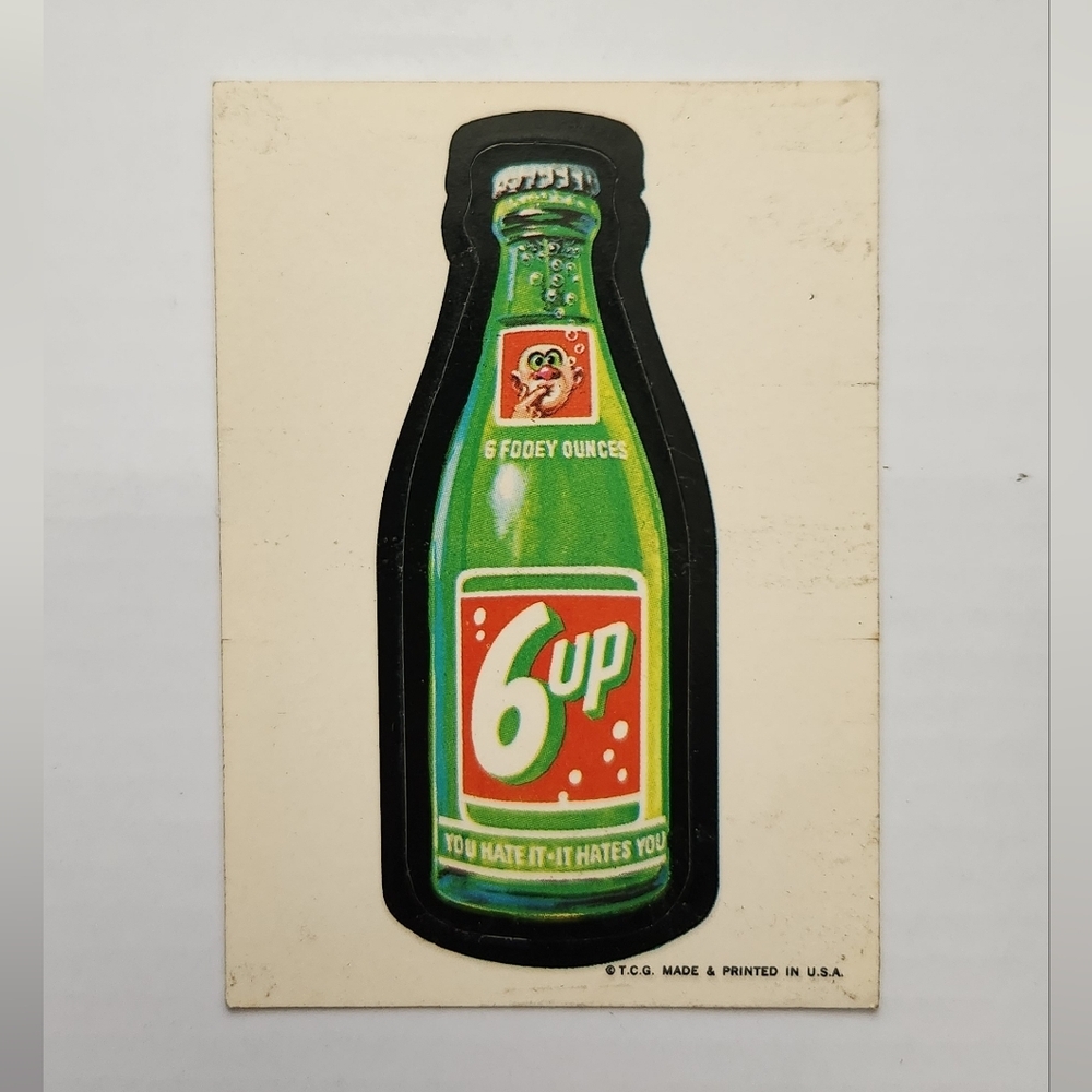 🥤 Rare Vintage 1973 Wacky Packages Sticker - "6-Up" Trading Card Collectible ✨